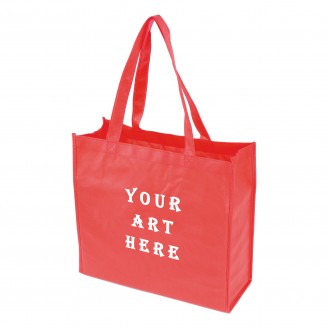 Red Laminated Tote Bag 13" L x 4.5" W x 13" H